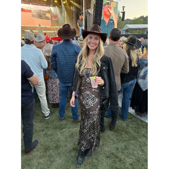 Sandro Bandana Print sleeveless Midi Dress Size 6 - Picture 8 of 16